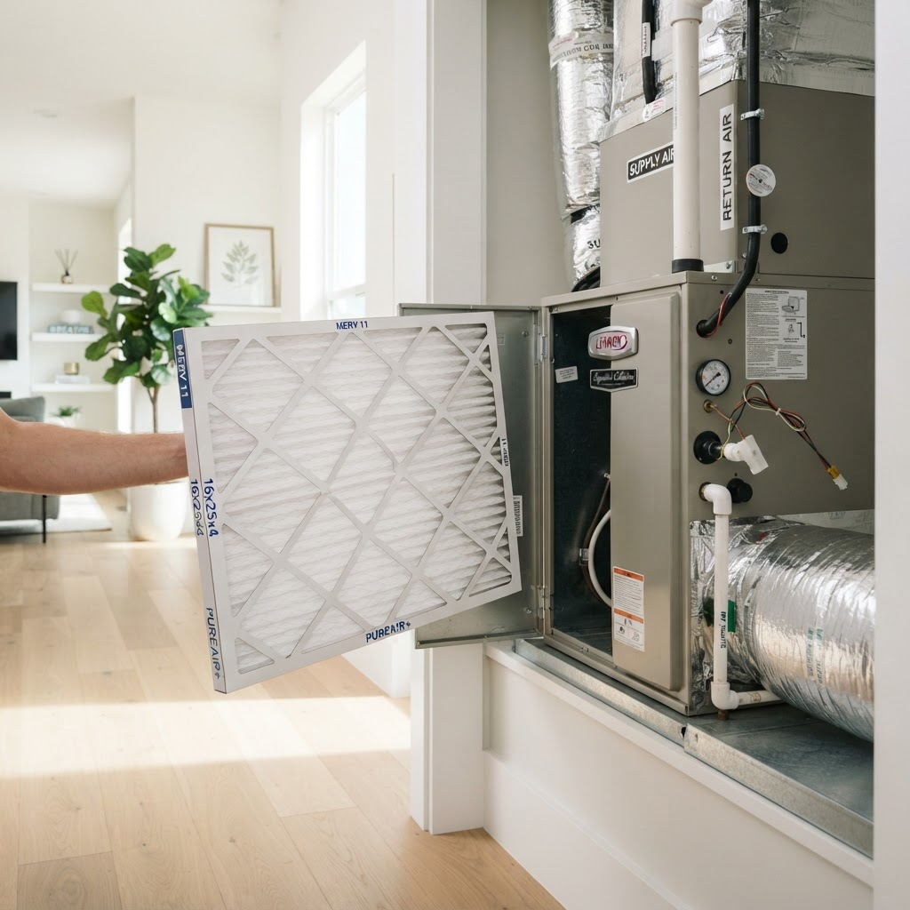Indoor air quality and filtration equipment serving a home
